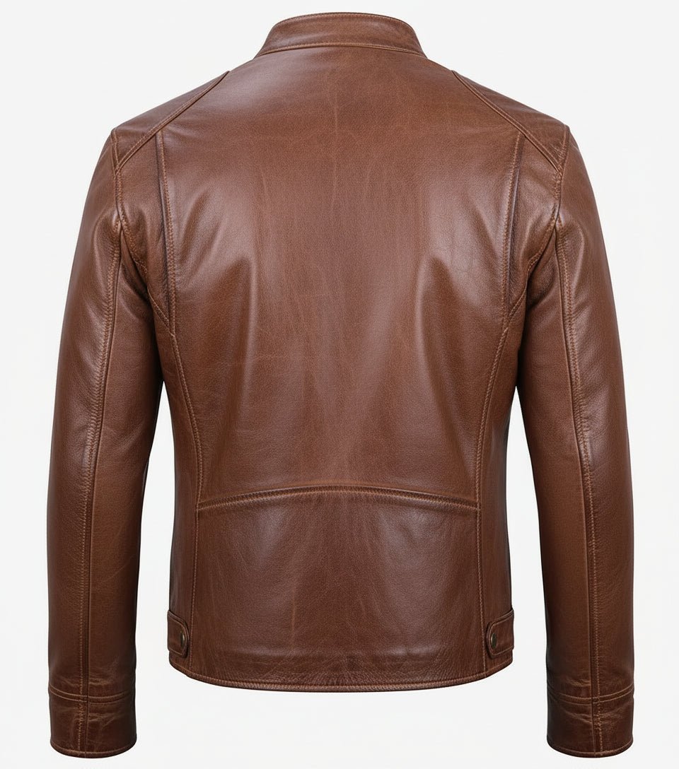 Men's Brown Biker Style Leather Jacket - The Jacket Mastery