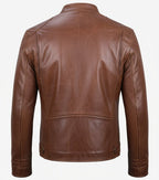 Men's Brown Biker Style Leather Jacket - The Jacket Mastery