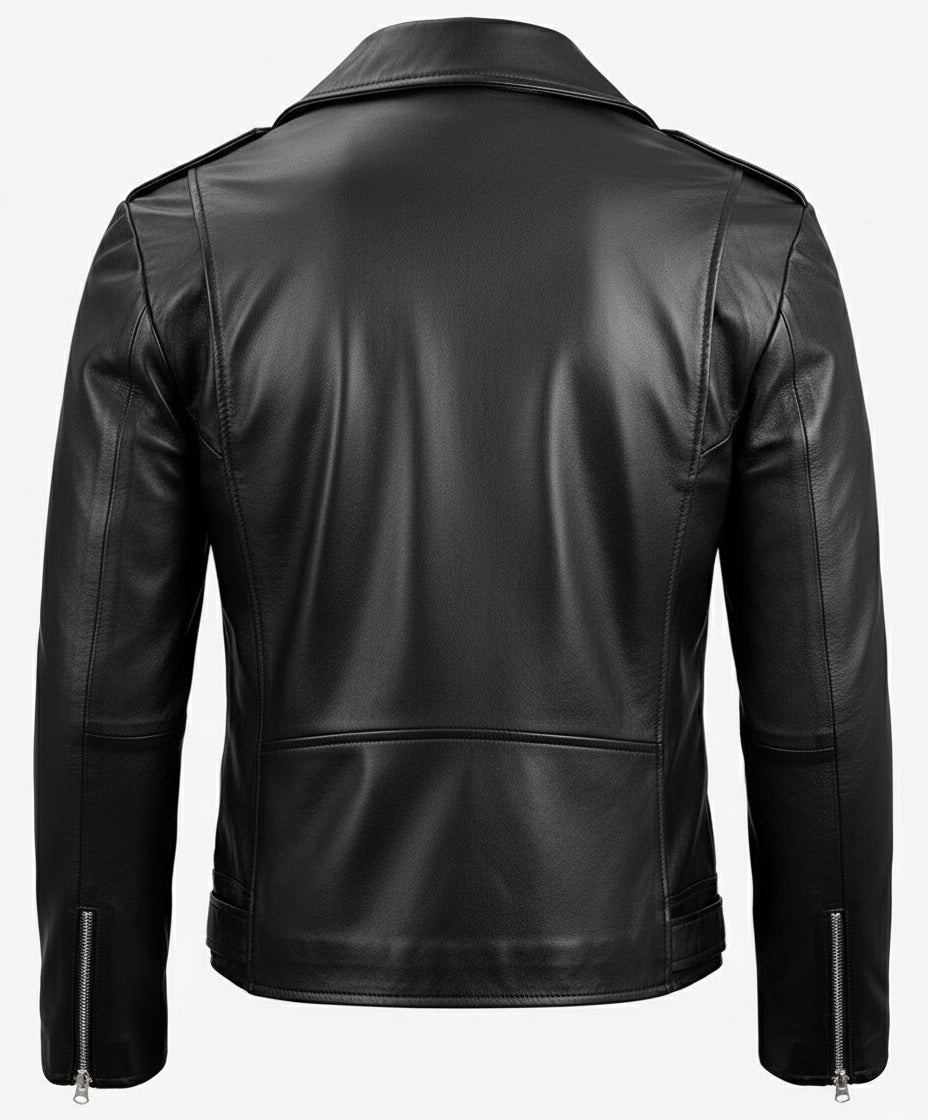 Negan Men's Black Asymmetrical Belted Leather Jacket - The Jacket Mastery